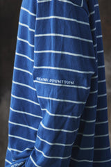 Porter Classic - CLASSIC BORDER MOCK NECK LONG SLEEVE SHIRT - BLUE