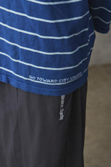 Porter Classic - CLASSIC BORDER MOCK NECK LONG SLEEVE SHIRT - BLUE