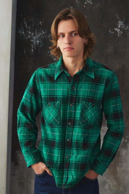 2000’s Vintage Schott NYC "DELUXE" Western Plaid Cotton Flannel Shirt 格紋棉質法蘭絨襯衫