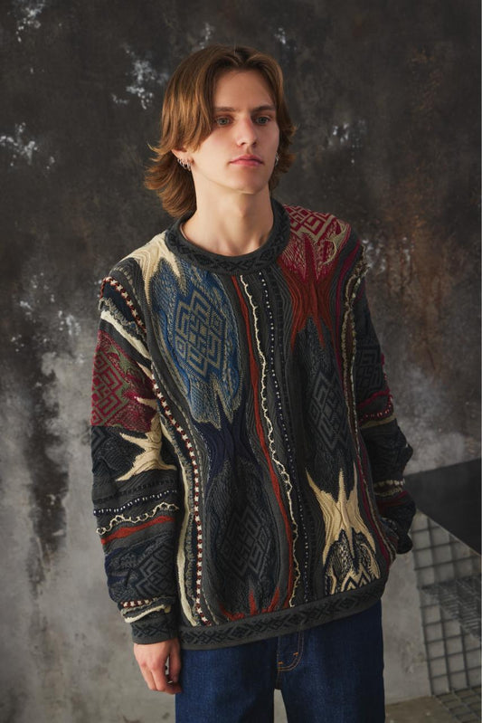 1990’s Vintage COOGI Multicolor Textured Sweater 澳洲古著 多色苦瓜紋立體針織毛衣 澳洲製