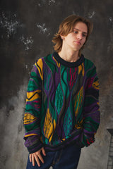 1990’s Vintage Coogi 3D Knit Crewneck Sweater澳洲古著 萬花筒色立體編織圓領針織毛衣 澳洲製