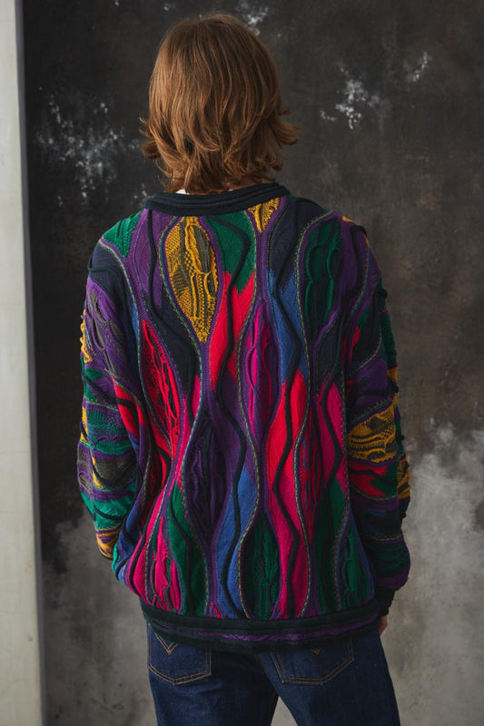 1990’s Vintage Coogi 3D Knit Crewneck Sweater澳洲古著 萬花筒色立體編織圓領針織毛衣 澳洲製