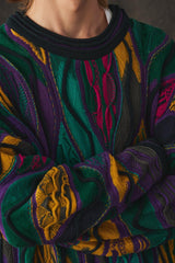 1990’s Vintage Coogi 3D Knit Crewneck Sweater澳洲古著 萬花筒色立體編織圓領針織毛衣 澳洲製