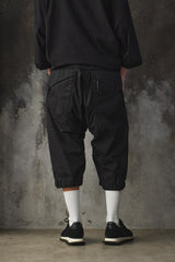 Hamcus Mesh-Panel Cargo Drop-Crotch Shorts/Cropped Pants-Black