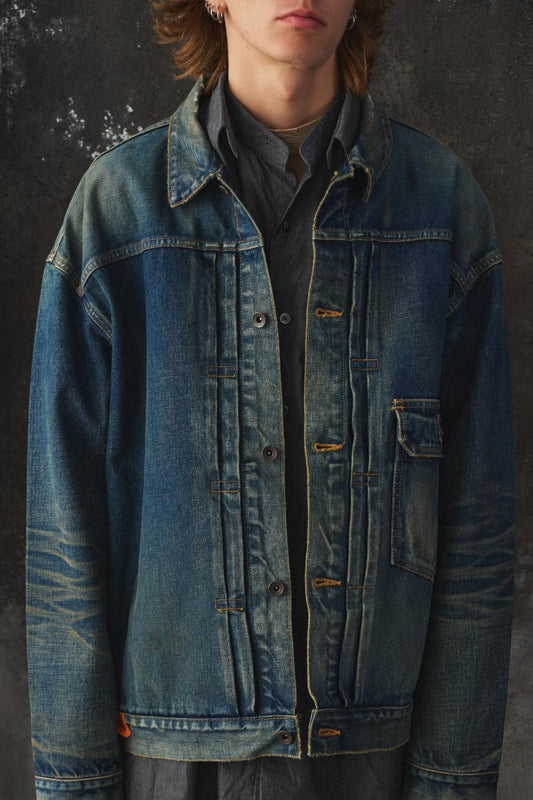 MADNESS 20FW MDNS TYPE 1 DENIM JACKET 余文樂 復古黃泥刷色牛仔外套 日本製