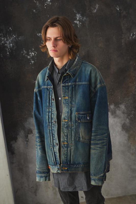 MADNESS 20FW MDNS TYPE 1 DENIM JACKET 余文樂 復古黃泥刷色牛仔外套 日本製