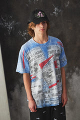 Vintage 90s Los Angeles Dodgers "Front Pages" All Over Print T-Shirt 90年代 洛杉磯道奇隊「報紙頭版」滿版印花古著短T