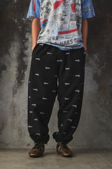 Supreme Repeat Script Sweatpant FW25 - Black 滿版草寫標誌刷毛運動長褲