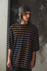 ISNESS MUSIC EXCLUSIVE BALLOON BORDER SHORT SLEEVE T-SHIRT for +81 聯名限定 氣球廓形抽繩短T
