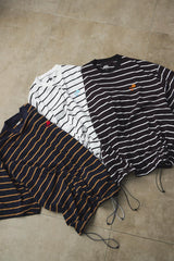ISNESS MUSIC EXCLUSIVE BALLOON BORDER SHORT SLEEVE T-SHIRT for +81 聯名限定 氣球廓形抽繩短T
