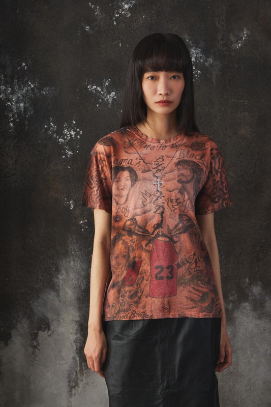 Vintage Tattoo Print Graphic Tee 古著刺青圖騰滿版短T