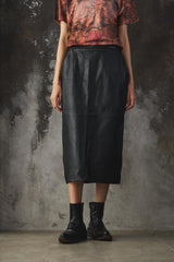 Vintage European Leather Pencil Skirt 古著 皮革鉛筆裙