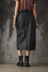 Vintage European Leather Pencil Skirt 古著 皮革鉛筆裙