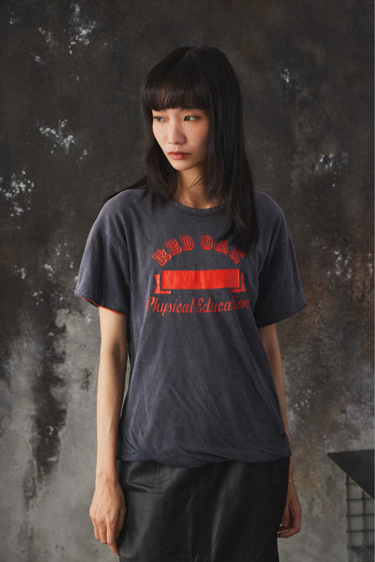 80s Champion Reversible "Red Oak Physical Education" Graphic Tee 美製雙面穿字母印花 T