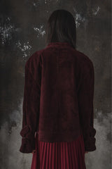 ROCKSTEADY Burgundy Suede Zip-Up Jacket 上海獨立設計師品牌 酒紅色麂皮拉鍊夾克