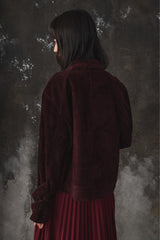 ROCKSTEADY Burgundy Suede Zip-Up Jacket 上海獨立設計師品牌 酒紅色麂皮拉鍊夾克