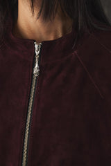 ROCKSTEADY Burgundy Suede Zip-Up Jacket 上海獨立設計師品牌 酒紅色麂皮拉鍊夾克