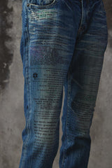 PRPS Japan Made "Purple Goods" Text Printed Distressed Jeans 紫製品 復古水洗字體印刷牛仔褲 女版
