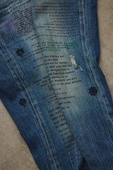 PRPS Japan Made "Purple Goods" Text Printed Distressed Jeans 紫製品 復古水洗字體印刷牛仔褲 女版