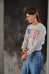 Vintage Delta Pro Weight Distressed American Flag Long Sleeve T-Shirt 90年代洗舊美國國旗長袖