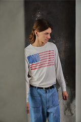Vintage Delta Pro Weight Distressed American Flag Long Sleeve T-Shirt 90年代洗舊美國國旗長袖