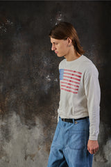 Vintage Delta Pro Weight Distressed American Flag Long Sleeve T-Shirt 90年代洗舊美國國旗長袖