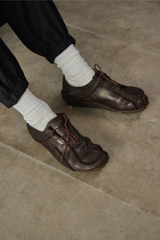 Trippen "Sheet" Brown Leather Shoes 棕色解構皮革綁帶皮鞋