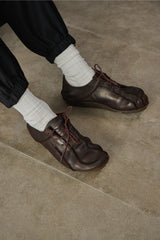 Trippen "Sheet" Brown Leather Shoes 棕色解構皮革綁帶皮鞋
