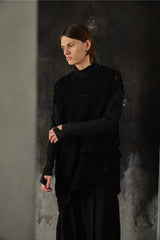 Yohji Yamamoto Pour Homme Mesh Knit Vest 山本耀司主線 不對稱落肩網眼針織背心