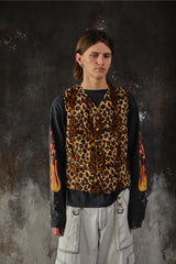 Engineered Garments Reversible Vest - Leopard Fleece  / Paisley 雙面穿剪絨豹紋變形蟲圖騰背心