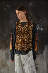 Engineered Garments Reversible Vest - Leopard Fleece  / Paisley 雙面穿剪絨豹紋變形蟲圖騰背心