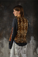 Engineered Garments Reversible Vest - Leopard Fleece  / Paisley 雙面穿剪絨豹紋變形蟲圖騰背心