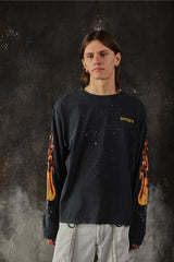SATISFY® MothTech™ Long Tee 法國機能品牌 火焰印花長袖上衣