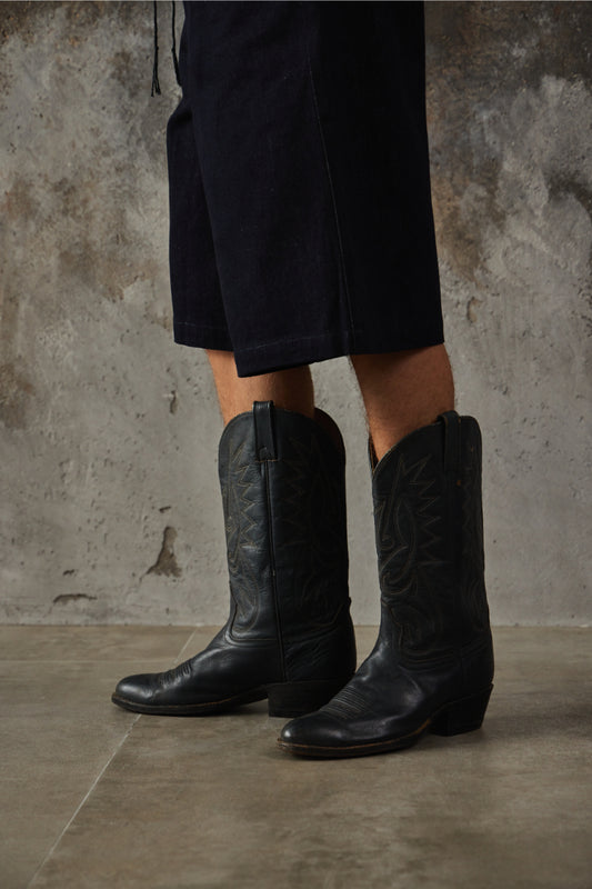 Vintage Stetson Leather Western Cowboy Boots 綠色全皮革手工西部牛仔靴
