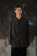 COMOLI Beta-Chambray Stand Collar Jacket 日本設計師品牌 灰色棉質立領襯衫外套