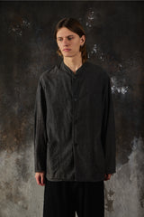 COMOLI Beta-Chambray Stand Collar Jacket 日本設計師品牌 灰色棉質立領襯衫外套