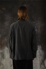 COMOLI Beta-Chambray Stand Collar Jacket 日本設計師品牌 灰色棉質立領襯衫外套