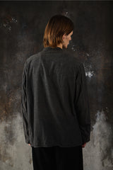 COMOLI Beta-Chambray Stand Collar Jacket 日本設計師品牌 灰色棉質立領襯衫外套