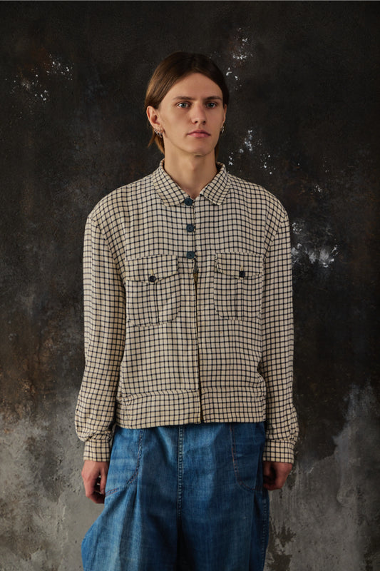 1940s Rubin Grais &Sons Ricky Rayon Gabardine Jacket DAN RIVER FABRIC