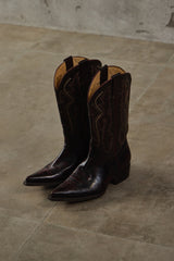 Lucchese Handcrafted Western Boots Black Cherry 黑櫻桃色手工皮革尖頭西部牛仔靴