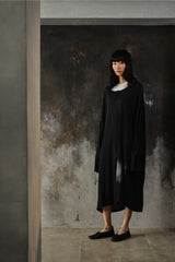 BLACK Scandal Yohji Yamamoto × Suzume Uchida Face Print Henley Neck Long Shirt