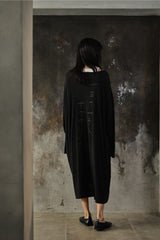 BLACK Scandal Yohji Yamamoto × Suzume Uchida Face Print Henley Neck Long Shirt