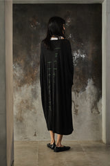 BLACK Scandal Yohji Yamamoto × Suzume Uchida Face Print Henley Neck Long Shirt