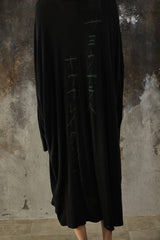 BLACK Scandal Yohji Yamamoto × Suzume Uchida Face Print Henley Neck Long Shirt