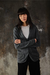 Agnes b. HOMME Grey Fine Knit Cardigan 純麻灰色針織開襟衫