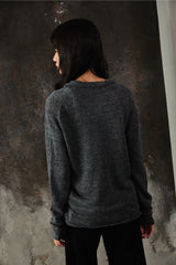 Agnes b. HOMME Grey Fine Knit Cardigan 純麻灰色針織開襟衫