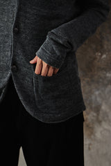 Agnes b. HOMME Grey Fine Knit Cardigan 純麻灰色針織開襟衫