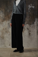 Y's Yohji Yamamoto Side Button Wide Pants 山本耀司 黑色側排釦棉質寬褲