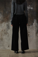 Y's Yohji Yamamoto Side Button Wide Pants 山本耀司 黑色側排釦棉質寬褲