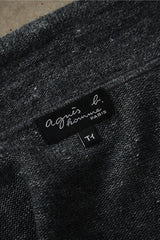 Agnes b. HOMME Grey Fine Knit Cardigan 純麻灰色針織開襟衫